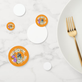 Timeless love story orange confetti