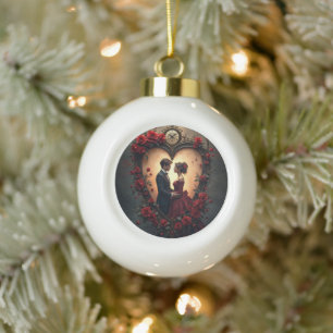 Timeless Love –Victorian Gothic Wedding Collection Ceramic Ball Christmas Ornament