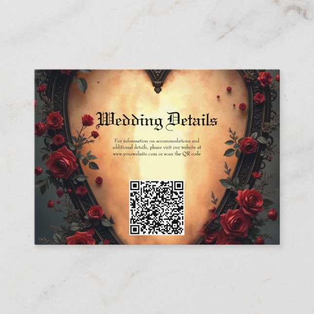 Timeless Love –Victorian Gothic Wedding Collection Enclosure Card (Front)