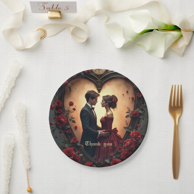 Timeless Love –Victorian Gothic Wedding Collection Paper Plate (Wedding)