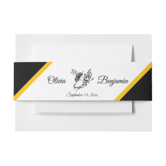 Timeless Luxury Bee Belly Band Invitation Belly Band
