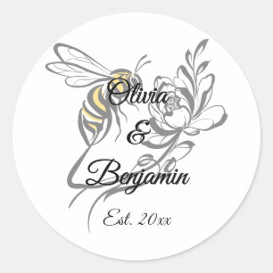 Timeless Luxury Bee Wedding Sticker – Elegant