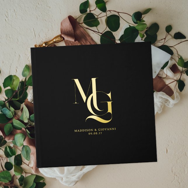 Timeless Luxury | Minimal Monogram Wedding Guest Book (Creator Uploaded)