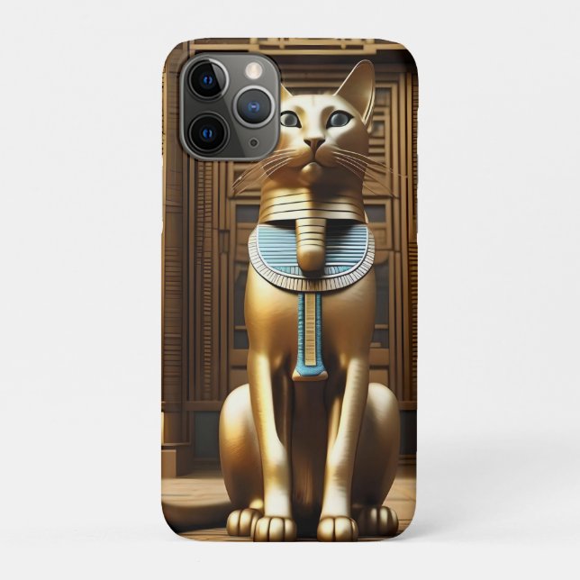 Timeless Majesty: The Golden Egyptian Pharaoh Cat Case-Mate iPhone Case (Back)