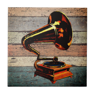Timeless Melody: Vintage Gramophone  Tile