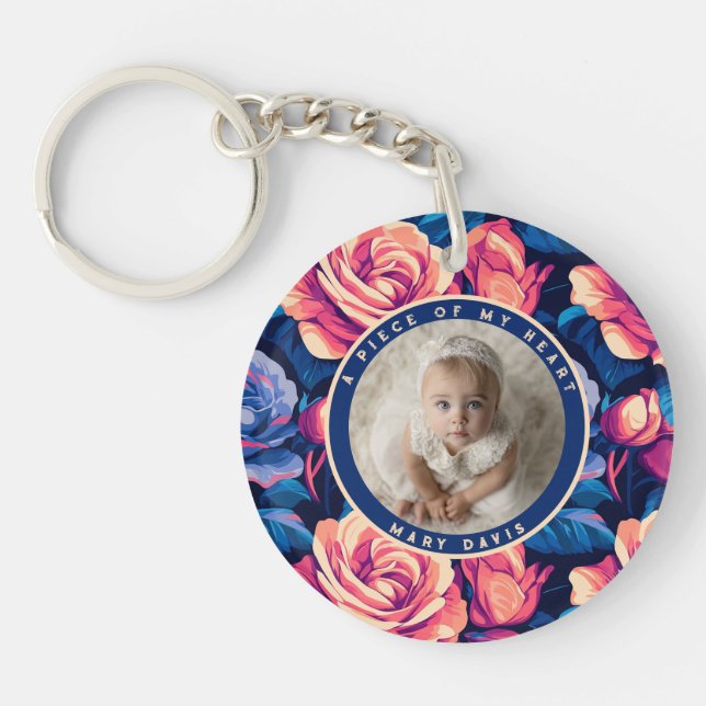Timeless minimal keepsake Rose Key Ring (Front)