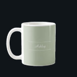 Timeless - Misty Sage Name Mug<br><div class="desc">Classic and modern solid-coloured Misty Sage Mug from our 'Timeless Colours'. Simple and clean design with solid colours for a timeless appeal. Explore our Timeless Colours for other products with the same colour, or mix and match with other stylish trend colours to match your unique style. Adorned with a minimalist...</div>