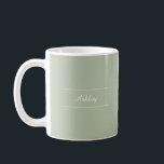 Timeless - Misty Sage Name Mug<br><div class="desc">Classic and modern solid-coloured Misty Sage Mug from our 'Timeless Colours'. Simple and clean design with solid colours for a timeless appeal. Explore our Timeless Colours for other products with the same colour, or mix and match with other stylish trend colours to match your unique style. Adorned with a minimalist...</div>