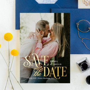 Timeless Mode REAL FOIL Save The Date Card