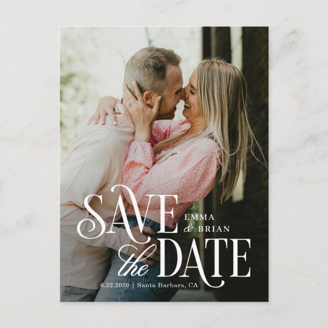 Timeless Mode Wedding Save The Date Postcard (Front)