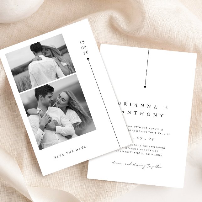 Timeless  Modern Black & White Photo Wedding Invitation (Creator Uploaded)