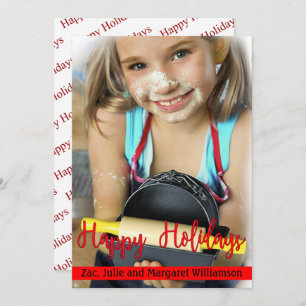 Timeless Modern Happy Holidays Holiday Card