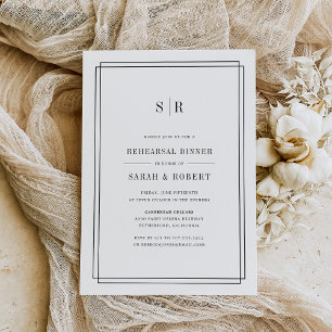 Timeless Monogram Rehearsal Dinner Invitation