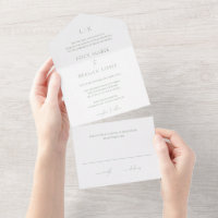 Timeless Monogram Sage Green Elegant Wedding