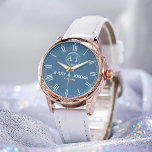 Timeless Monogrammed Couple’s Name  Watch<br><div class="desc">Personalized Couple Names Initials Monogram Navy Watch – Elegant & Timeless Gift Celebrate love and style with this Custom Couple Names Initials Monogram Navy Watch, a perfect blend of elegance, sophistication, and personalization. Featuring a classic monogram design with your custom initials and names, this luxury wristwatch is a timeless keepsake...</div>