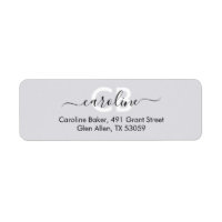 Timeless -- Moonlit Grey Monogram Address Label