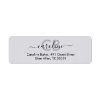 Timeless - Moonlit Grey Monogram Address Label