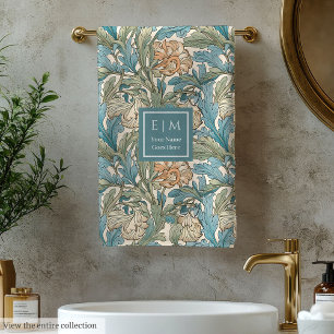 Timeless Morris Inspired Personalised Floral   Bath Towel Set