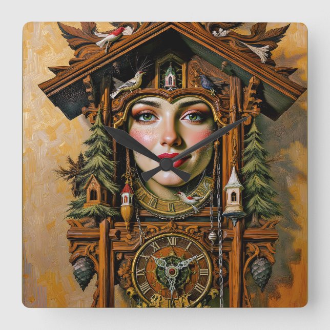 “Timeless Muse” – A Cuckoo Clock Portrait  (Front)
