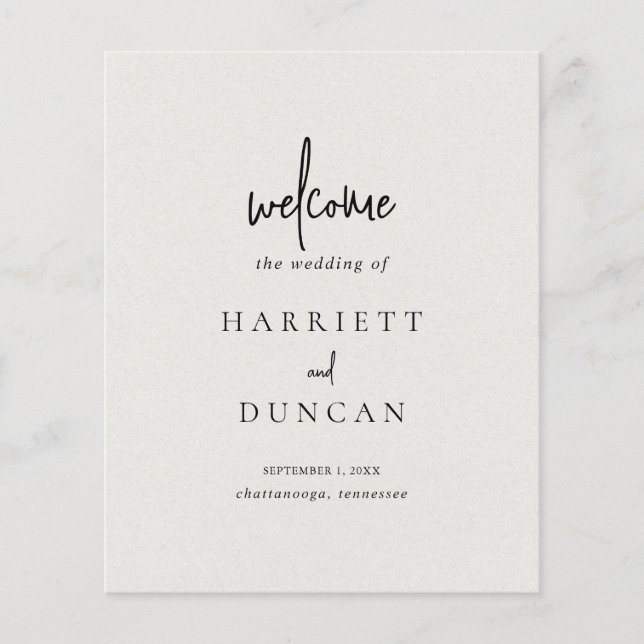 Timeless Neutral Beige Budget Wedding Program Flyer (Front)