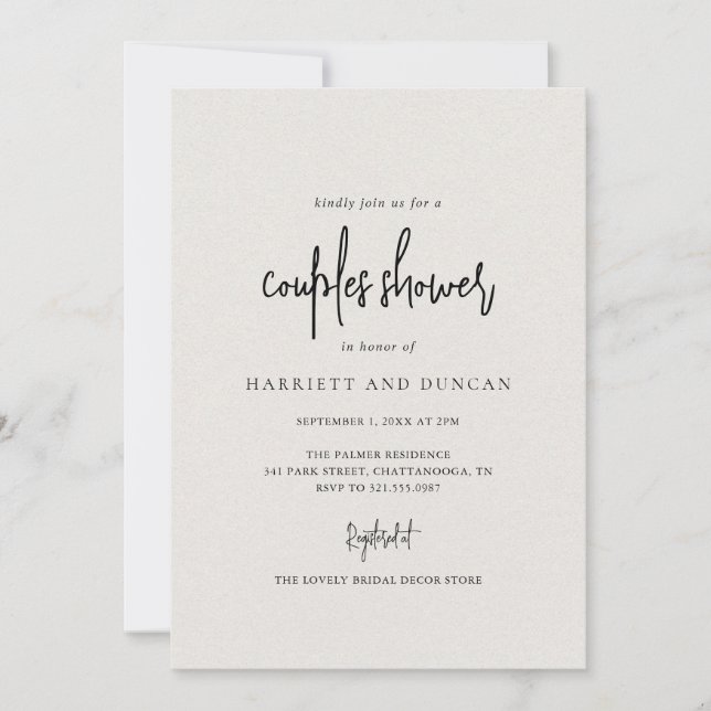 Timeless Neutral Beige Elegant Wedding Invitation (Front)