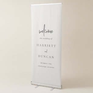 Timeless Neutral Beige Elegant Wedding Retractable Banner