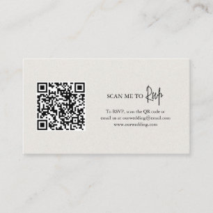 Timeless Neutral Beige QR Code Elegant Wedding Enclosure Card