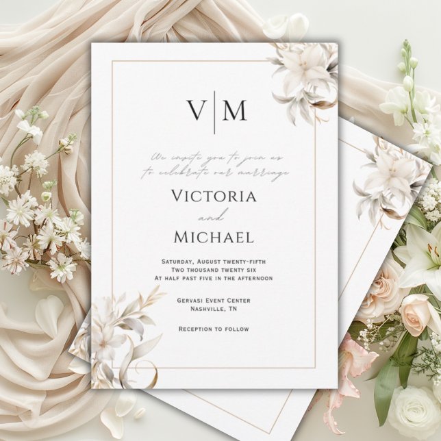 Timeless Neutral Colour Elegant Wedding Invitation (Creator Uploaded)