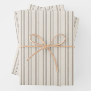 Timeless Neutral Tailored Stripe Pattern Wrapping Paper Sheet