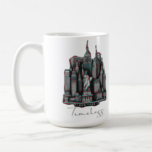 Timeless New York City Glitch Coffee Mug