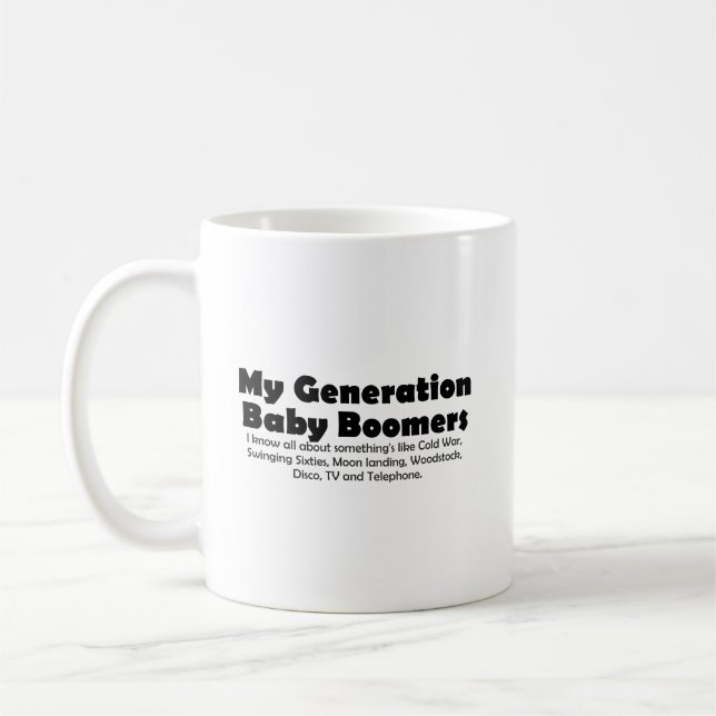 Timeless Nostalgia: Baby Boomers Retro Quote Coffee Mug (Left)