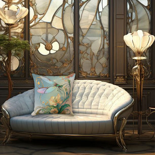 Timeless Nouveau Graceful Dragonfly Cushion