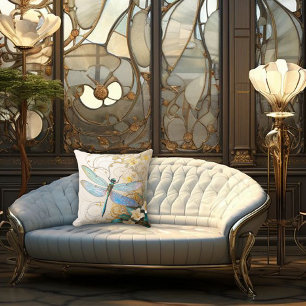 Timeless Nouveau Graceful Dragonfly Cushion