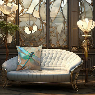 Timeless Nouveau Graceful Dragonfly Cushion