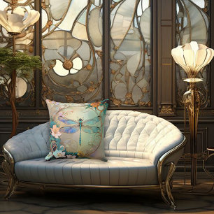 Timeless Nouveau Graceful Dragonfly Cushion