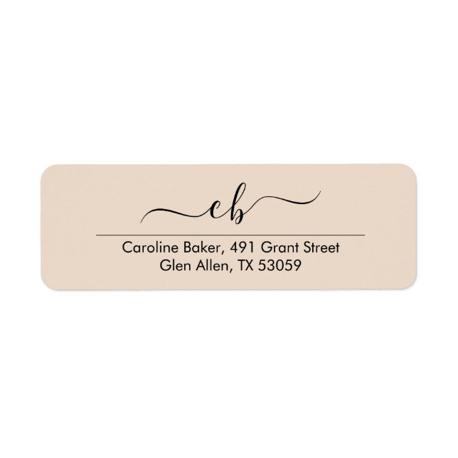 Timeless -- Pastel Ivory Script Font Address Label (Front)