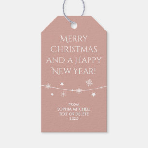 Timeless - Peach Pink - Snowflake Gift Tags