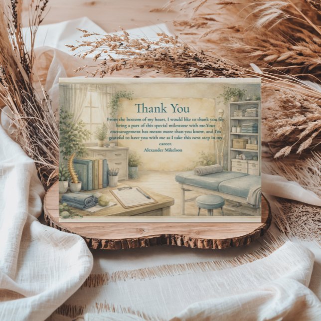 Timeless Physical Therapy Graduate Thank You Card (Creator Uploaded)