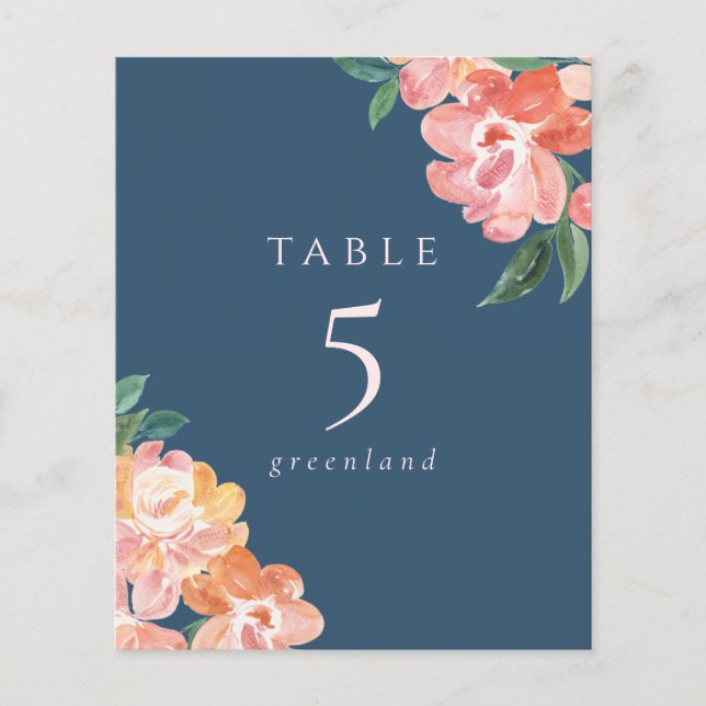 Timeless Pink and Blue Floral Wedding Table (Front)