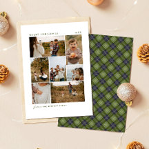 Timeless Plaid Christmas Family 7 Photo Collage