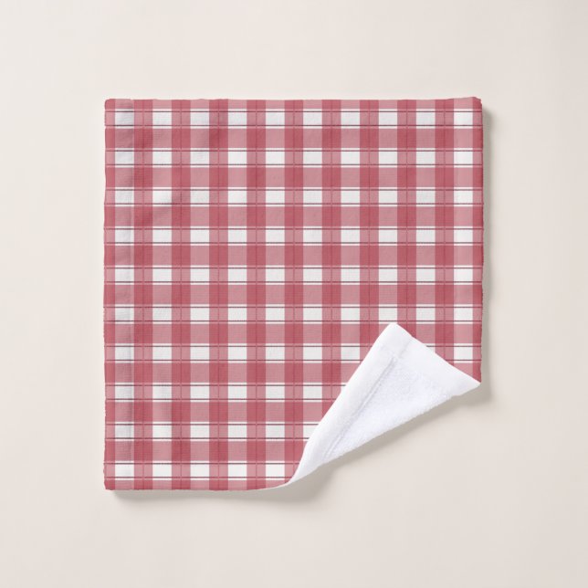 Timeless Plaid Red Wash Cloth (Wash Cloth)