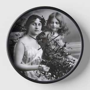 Timeless Portrait of Mother and Daughter  Clock