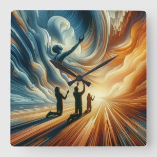 Timeless Prayers Square Wall Clock