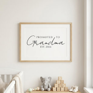 Timeless Promoted To Grandma EST Year Design Poster