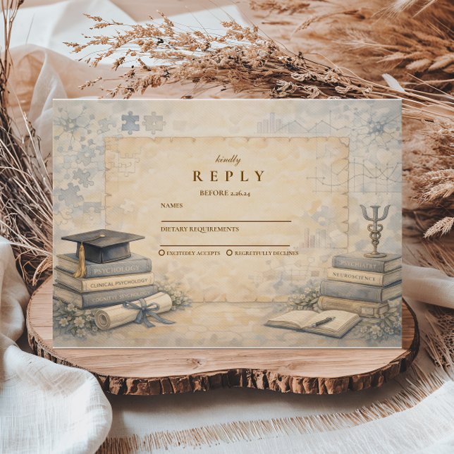 Timeless Psychology Graduation RSVP Card (Creator Uploaded)