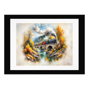 Timeless Railway Escape / Picturesque Fall Scenery Photo Print