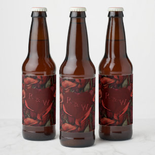 Timeless Red Calla Lilies Flower Wildflower Weddin Beer Bottle Label