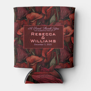 Timeless Red Calla Lilies Petal Traditional Weddin Can Cooler