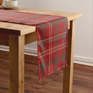 Timeless Red Cream Green Scottish Tartan Classic Short Table Runner