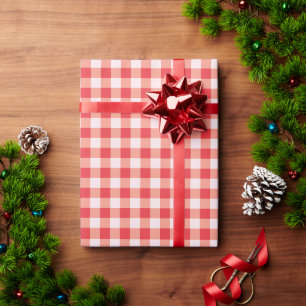 Timeless Red Gingham Farmhouse Vintage Style Wrapping Paper